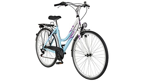 Paseo : ONUX City Bike Mujer Holiday, 26 / 28 Pulgadas, 6 velocidades, Frenos V de 71, 12 cm (28 Pulgadas)