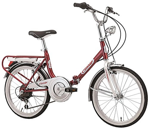 Plegables : 20" Cinzia Firenze bicicleta plegable 6 marchas, rojo / blanco