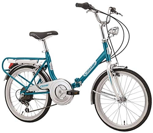Plegables : 20" Cinzia Firenze bicicleta plegable 6marchas, azul / blanco