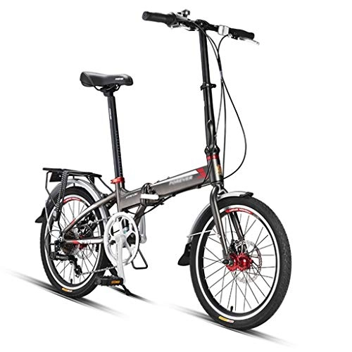 Plegables : 20 pulgadas bicicleta plegable bicicleta bicicleta de montaña al aire libre 7 velocidades Colegio ciclismo estudiante puede soportar 100 kg ( Color : Black , Size : 154*42*98-118cm )