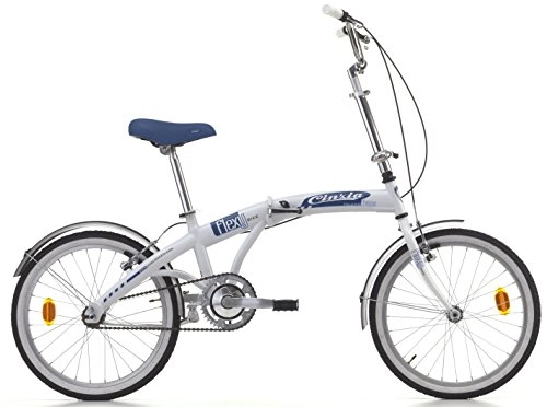 Plegables : 20Pulgadas Cinzia Flexy Bike Bicicleta plegable, blanco-azul