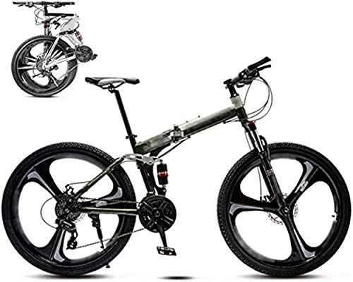 Plegables : 26 '' Bicicleta MTB, Unisexo Plegable Bicicleta, Off-Road Velocidad Variable Bicicletas Engranajes De 30 Velocidades Plegable Bicicleta De Montaña para Hombre Y Mujer, Doble Freno De Disco, B