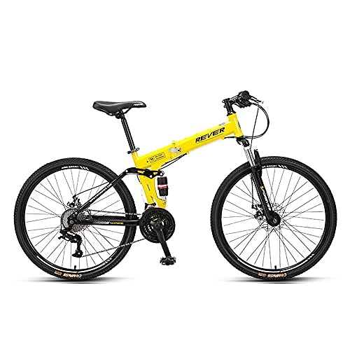 Plegables : 26 Pulgadas Bicicletas de Montaña, 27 Velocidades Bicicleta MTB Bikes de Fat Tire para Adultos, Marco de Acero de Alto Carbono Doble Suspensión Completa Doble Freno de Disco