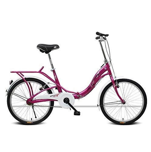Plegables : AOHMG Bicicleta Plegable Adulto, Aluminio Unisex Urbana Bici Plegable with Sillin Confort, Red 1_22in