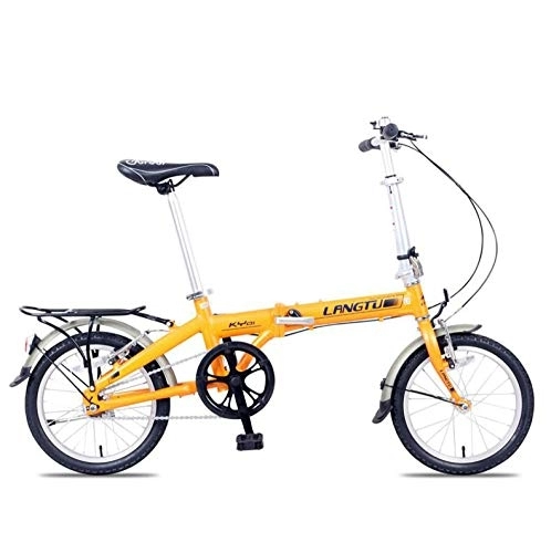 Plegables : AOHMG Bicicleta Plegable Adulto, Peso Ligero Aluminio Suspensión Trasera Unisex, Orange