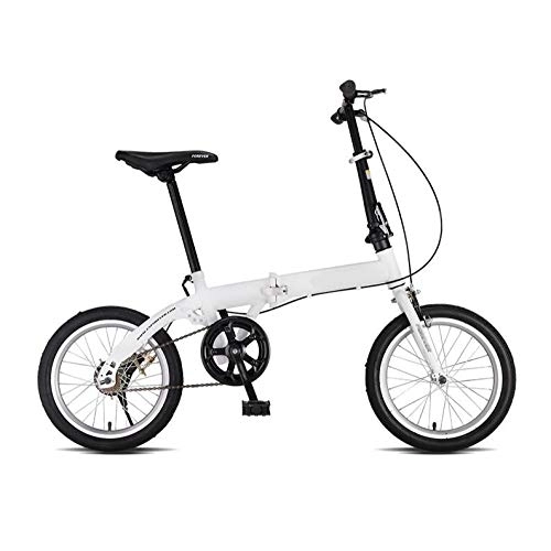 Plegables : AOHMG Bicicleta Plegable Adulto, Single velocidades Peso Ligero Bici Plegable Unisex, White_16in