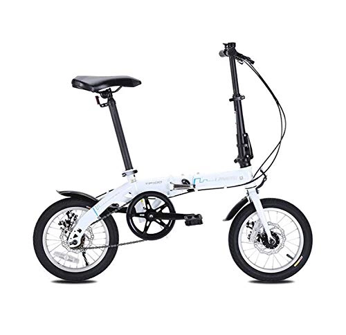 Plegables : AOHMG Bicicleta Plegable Peso Ligero Velocidad nica Bici Plegable, con Sillin Confort Bastidor Duradero, White_14in