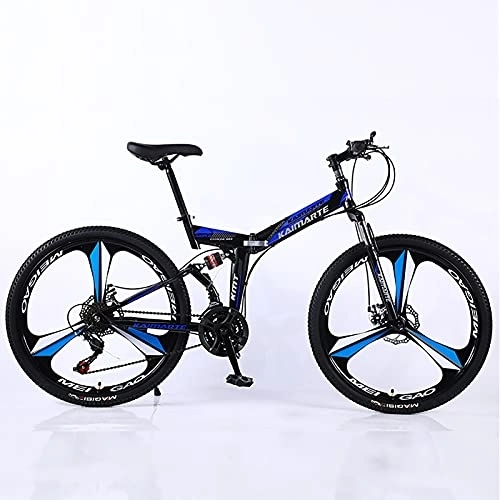 Plegables : ASPZQ Bicicleta de montaña Plegable, Frenos de Doble Disco, Doble Amortiguador, Bicicleta de montaña de Velocidad Variable, Bicicleta de una Sola Rueda, C, 24 Inch 24 Speed