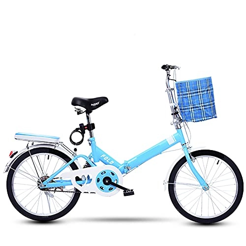 Plegables : ASPZQ Bicicleta Plegable, Bicicleta De Velocidad Juvenil Absorbente De Choque De 20 Pulgadas, Ancianos Masculinos Y Femeninos, Adultos, Azul