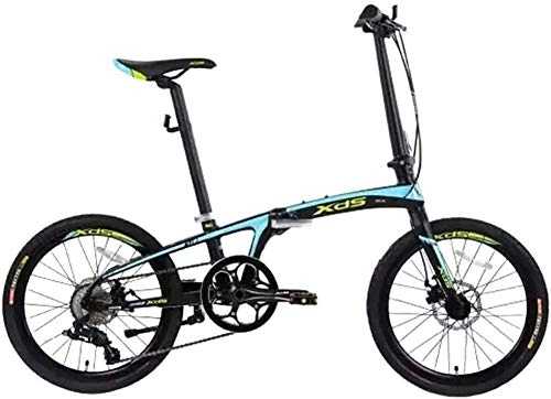 Plegables : AYHa 20" Bicicletas plegables, adultos unisex 8 velocidad doble disco de freno de la bici plegable de peso ligero, de aleación de aluminio de peso ligero portátil de bicicletas, Negro