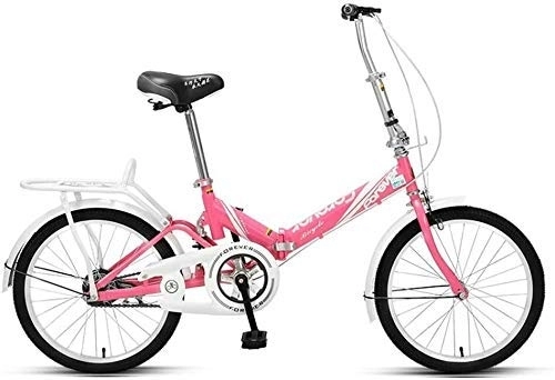 Plegables : AYHa Mujeres Bicicleta plegable, adultos Mini peso ligero plegable de la bicicleta, el marco de acero al carbono de alta, guardabarros delantero y trasero, niños Urban Commuter bicicletas, cian, 20 p