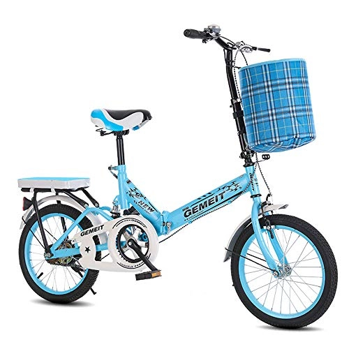 Plegables : B-yun Bicicleta Plegable De 20 Pulgadas Luz De Trabajo para Niños Y Adultos Bicicleta Amortiguadora Multifuncional Portátil Ladies Shopper City Bicycle(Color:Azul)