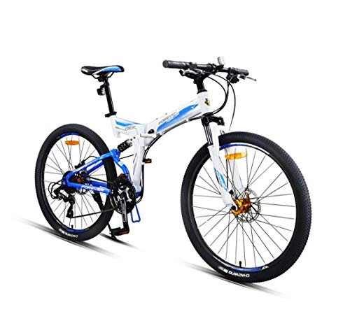 Plegables : Bicicleta De Ciudad 26 Pulgadas 27 Velocidades Pliegue Bici con Absorcin de Choque Doble para Unisex Adulto, White