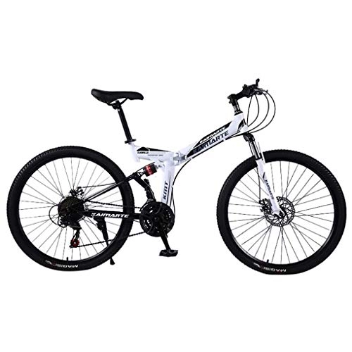 Plegables : Bicicleta de montaña AL5983 Bicicleta 24 Pulgadas Doble Freno de Disco Bicicleta Plegable