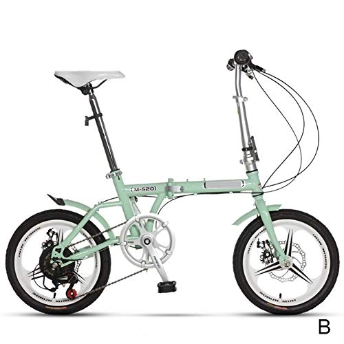 Plegables : Bicicleta Plegable, 16 Pulgadas Ajustable Plegable Acero Al Carbono De Alta Bicicleta Compacta para Adultos Estudiantes Hombres Y Mujeres Actividades Al Aire Libre, Azul