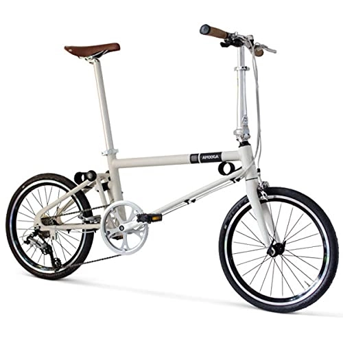 Plegables : Bicicleta plegable Ahooga esencial muscular blanca, ruedas de 20 pulgadas