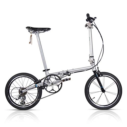 Plegables : Bicicleta plegable CCVL, para adultos, niños, ultra ligera, de viaje, minibicicleta portátil, adecuada para montar en la ciudad, blanco