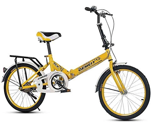 Plegables : Bicicleta Plegable De 20 Pulgadas, Niños Grandes, Niños, Adultos, Hombres Y Mujeres, Bicicletas De Estudiantes Yellow 16inches