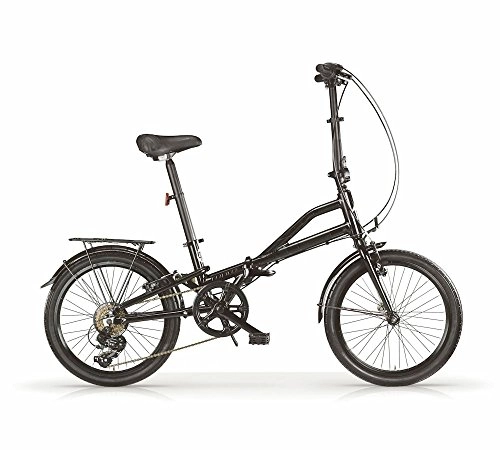 Plegables : Bicicleta plegable MBM Metr, cuadro de aluminio, manillar ajustable, 6 velocidades, ruedas 20", dos colores disponibles (Negro)