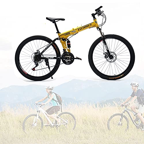 Plegables : Bicicleta Plegable para Adultos, 24 26 pulgadas Bike Sport Adventure, Bicicletas de cross-country con doble amortiguación para hombres y mujeres / D / 24speed / 24inch