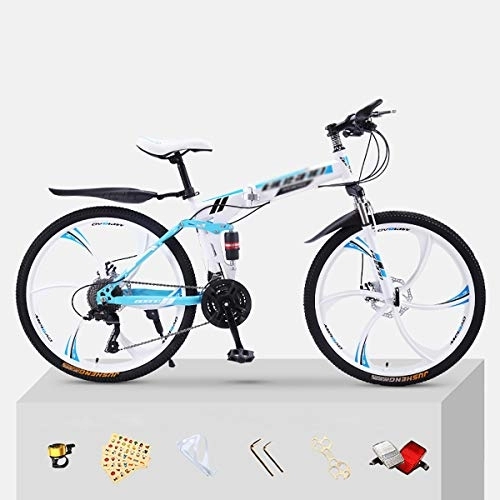 Plegables : Bicicleta Plegado, Marco De Acero De Alto Carbono Bikes Bicicleta Plegable, Sillin Confort, 20 * 24 * 26Pulgadas 21 * 24 * 27 * 30 Velocidades portátil Bicicletas Plegable