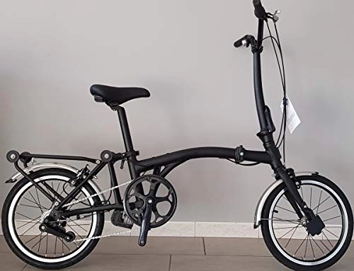 Plegables : Bicicleta tamaño 16 plegable aluminio estilo Brosmpton Folding Surmey Archer 3 V Art. A-TASKBIKE16 (negro mate)