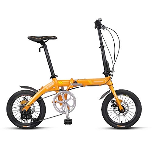 Plegables : Bicicletas Plegable Sper Porttil Mini Aleacin De Aluminio For Adultos 16 Pulgadas (Color : Orange, Size : 16 Inches)