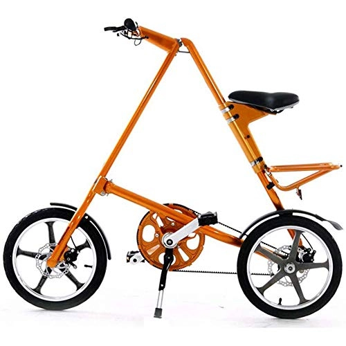 Plegables : Bicicletas Plegables, 16 Pulgadas De Aluminio Ligero Y Plegable Bicicletas con Pedales Fácil Plegado Y Lleve El Diseño Tráfico Conveniente Y Rápido, Naranja