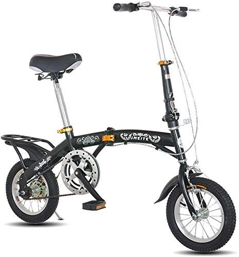 Plegables : Cambio de bicicleta plegable de 14 pulgadas - Bicicleta de amortiguador para hombres y mujeres - Bicicleta de bicicleta plegable de una sola velocidad para coche de estudiante, Rojo (Color: Negro)