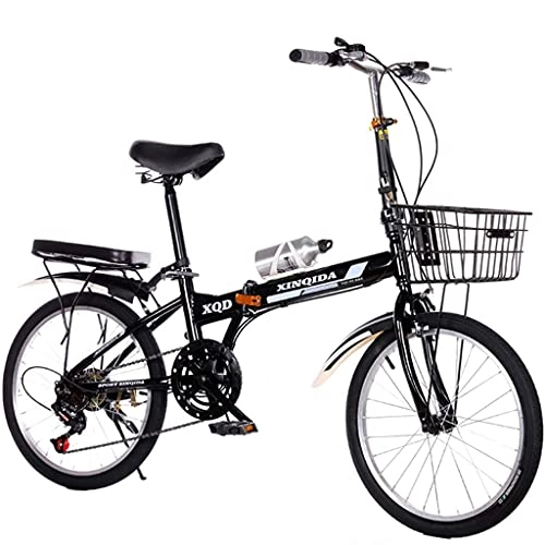 Plegables : CCLLA Bicicletas de montaña Bicicleta Plegable Mini Bicicleta de Ciudad compacta y Ligera de 20 Pulgadas con Sistema de Cambio de 6 velocidades y Cuadro Bicicleta Plegable Ajustable