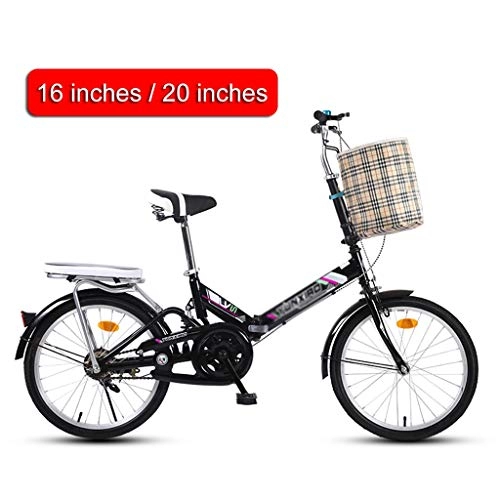 Plegables : Chang Xiang Ya Shop Damas Bicicleta Plegable niños de la Bici de montaña Ultra luz de Bicicleta portátil Urbano Carretera de Moto Espiral Amortiguador (Color : Black, Size : 155 * 30 * 98-114cm)