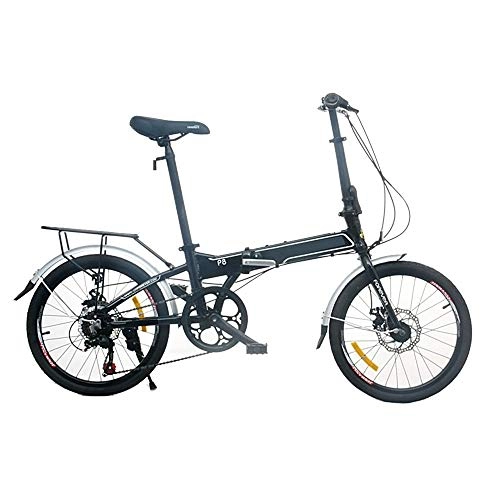 Plegables : CHEZI Light bicycleCoche Plegable Frenos de Disco Delanteros y Traseros Marco de Aluminio Bicicleta Deportiva Plegable 20 Pulgadas 7 velocidades