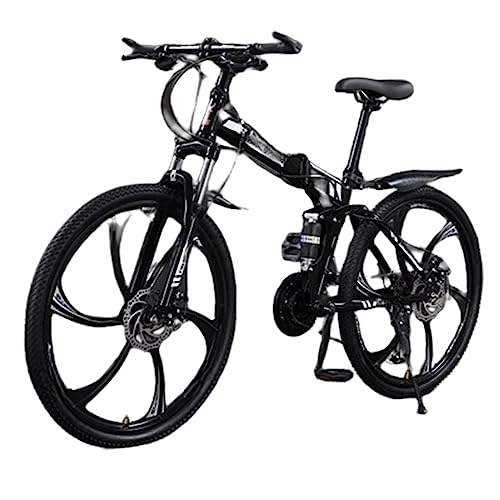 Plegables : DADHI Bicicleta de montaña Plegable, Bicicleta para Exteriores de Velocidad Variable, Freno de Disco mecánico Sensible, fácil Montaje, para Hombres / Mujeres (Black and White 30 Speed)
