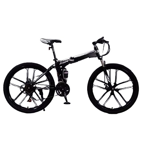 Plegables : DADHI Bicicleta de montaña Plegable de 26 Pulgadas, Bicicleta de montaña con Cambio de Acero, fácil Montaje, Adecuada para Adolescentes y Adultos (Black Silver 24 Speed)