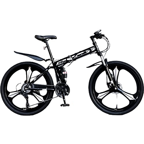 Plegables : DADHI Bicicleta de montaña Plegable Todo Terreno: Bicicleta de montaña Plegable con Freno de Disco Doble, Efecto de Doble Choque y cojín ergonómico (Black 27.5inch)