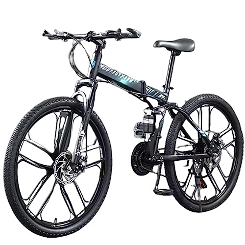 Plegables : DADHI Bicicleta de montaña Todoterreno Plegable, Bicicleta con Doble absorción de Impactos, Cuadro de Acero con Alto Contenido de Carbono, Adecuada para 160~180 cm (Blue 30 Speed)