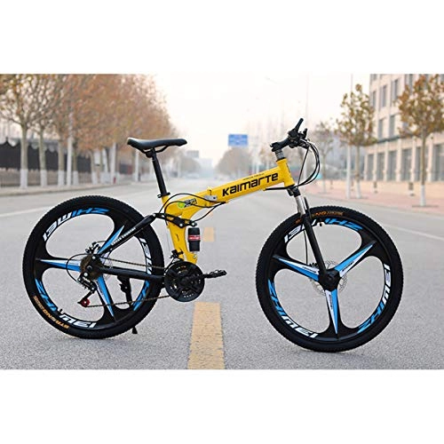 Plegables : Dapang Bicicleta de montaña de Doble suspensión Completa, con Ruedas de 26 Pulgadas / Cuadro de Aluminio con Frenos de Disco, transmisión Shimano de 27 velocidades, 4, 24Speed