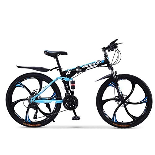 Plegables : Dapang Bicicleta de montaña de suspensión Doble Completa, con Cuadro de Acero y Ruedas de 26 Pulgadas con Frenos de Disco mecánicos, transmisión Shimano de 24 velocidades, 7, 24speed