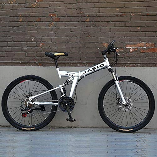 Plegables : Dapang Bicicleta de montaña Plegable con 26"aleacin de magnesio sper Ligera, suspensin Completa Premium y Shimano 21 Speed Gear, 15, 24