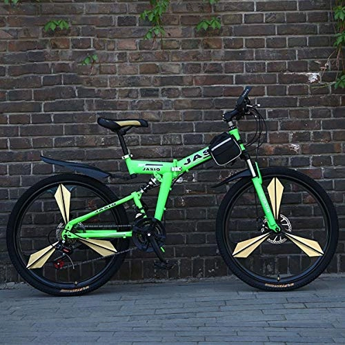 Plegables : Dapang Bicicleta de montaña Plegable con 26"aleacin de magnesio sper Ligera, suspensin Completa Premium y Shimano 21 Speed Gear, 8, 26