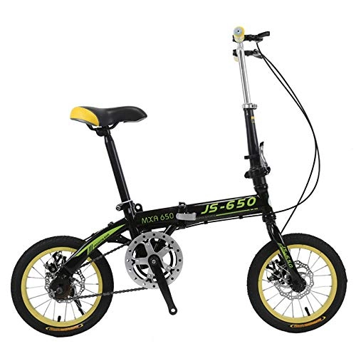 Plegables : DASLING Bicicleta Plegable de 14 Pulgadas Bicicleta para Adultos Bicicleta Masculina y Femenina Estudiante Marco de Acero de Alto Carbono @ D