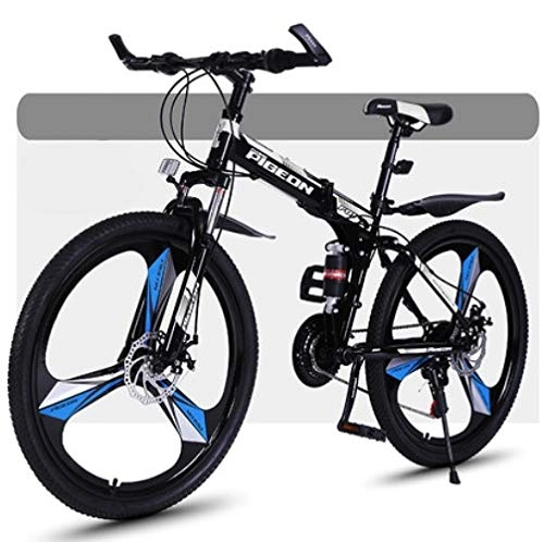Plegables : Desconocido QHKS - Bicicleta de montaña Plegable, Color Negro y Blanco, tamao 27 Speed-One Wheel