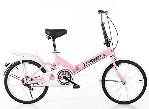 Plegables : Desplazamiento De 16 Pulgadas, 20 Pulgadas Sin Bicicleta Plegable Nio Adulto Hombre Y Mujer Estudiante Bicicleta Pink 16inches