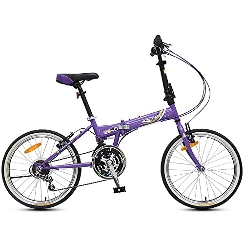 Plegables : DODOBD 20 Pulgadas Bicicleta Plegable de 7 Velocidades, Estructura de Acero con Alto Contenido de Carbono Adecuado para Adultos Adolescentes Estudiante Bicicletas de Ciudad