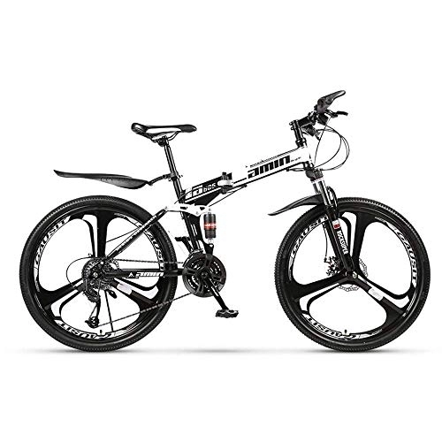 Plegables : DYB 26"Bicicleta de montaña de 30 velocidades para Adultos Bicicleta de montaña Plegable Velocidad Variable Campo a través Doble absorción de Impactos Hombres Bicicleta Bicicleta al Aire Libre Ciuda