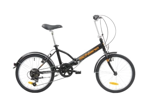 Plegables : F.lli Schiano Pure Bicicleta Plegable, Unisex-Adult, Negro-Naranja, 20