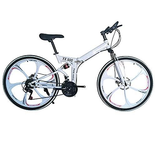 Plegables : FGKLU Bicicleta de montaña Plegable, Bicicleta de Ejercicio al Aire Libre de 26 Pulgadas, Bicicletas MTB para Adultos, Frenos de Disco Doble de 21 velocidades, suspensión Completa, D