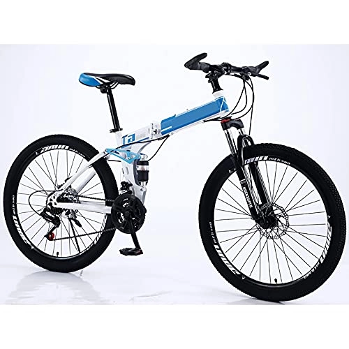 Plegables : FGKLU Bicicleta de montaña Plegable de 26 Pulgadas, Bicicletas MTB de suspensión Completa de 21 velocidades con Frenos de Disco, Bicicletas MTB para Hombres y Mujeres
