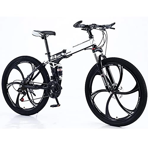 Plegables : FGKLU Bicicleta de montaña Plegable de 26 Pulgadas para Adultos, Hombres y Mujeres, Bicicletas de suspensión Completa, Bicicleta con Freno de Disco Dual de 21 velocidades