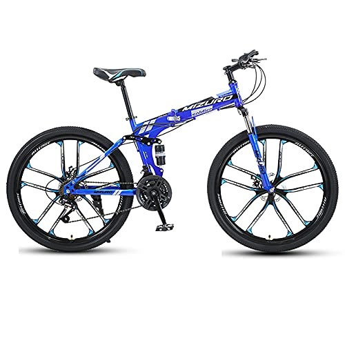 Plegables : FGKLU Bicicleta de montaña Plegable de 26 Pulgadas para Hombres y Mujeres, Bicicleta Deportiva al Aire Libre MTB con Acero al Carbono y Bicicleta MTB de 21 velocidades
